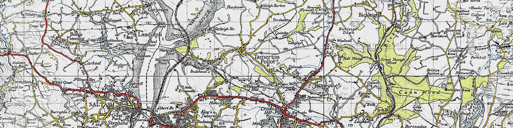 Old map of Whitleigh in 1946
