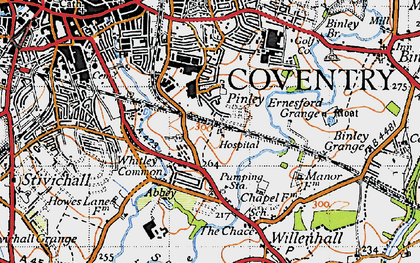 Old map of Whitley in 1946