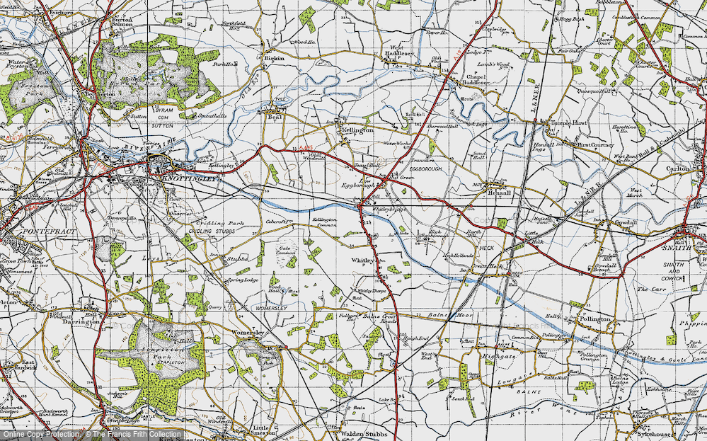 Old Map of Whitley Bridge, 1947 in 1947