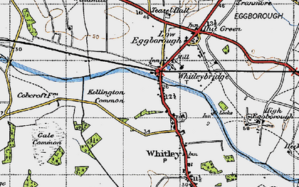 Old map of Whitley Bridge in 1947
