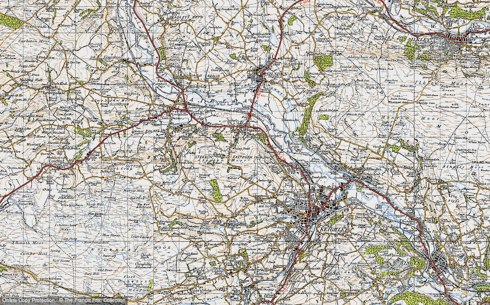 Old Map of Historic Map covering Brighton Wood in 1947