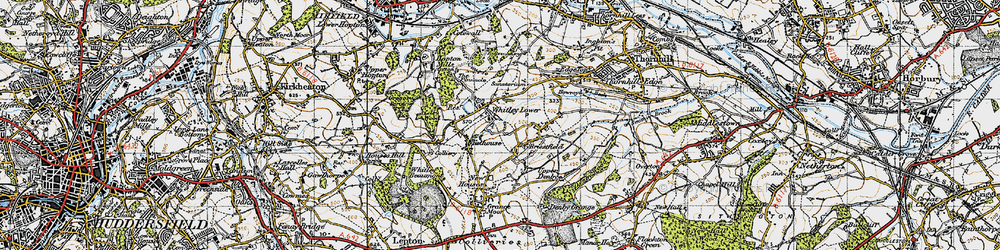 Old map of Whitley Lower in 1947