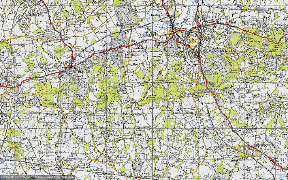 Old Map of Whitley Row, 1946 in 1946