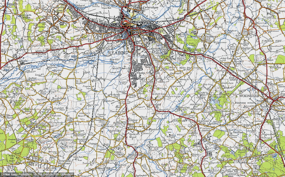 Old Map of Whitley Wood, 1940 in 1940