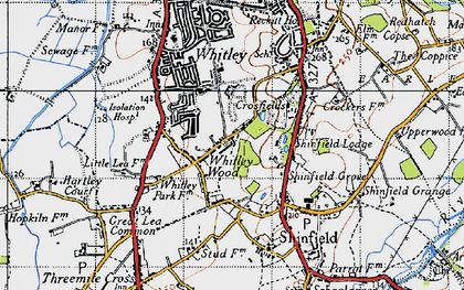Old map of Whitley Wood in 1940