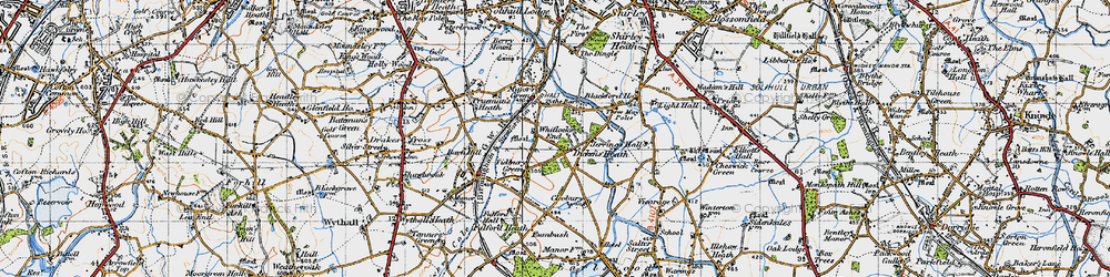 Old map of Whitlock's End in 1947