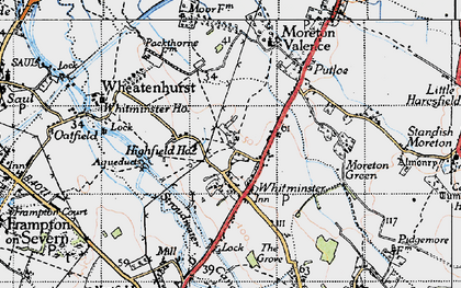 Old map of Whitminster in 1946