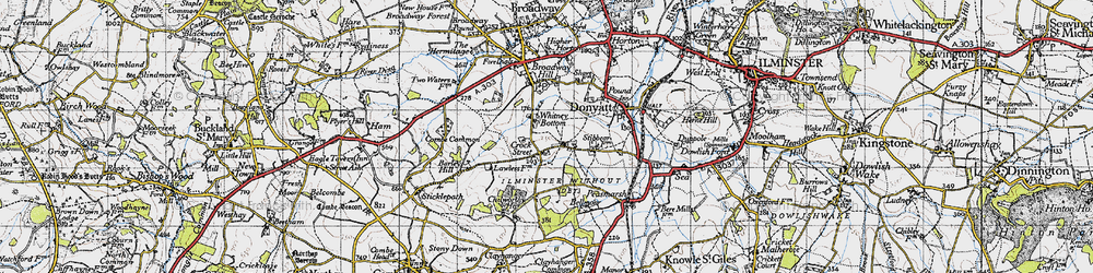 Old map of Whitney Bottom in 1945