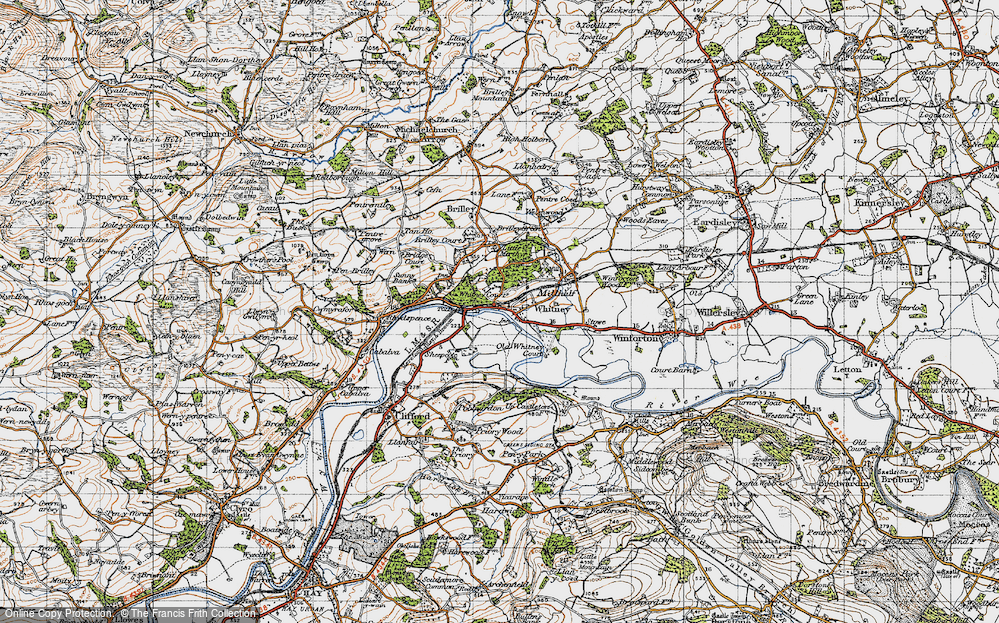 Old Map of Whitney-on-Wye, 1947 in 1947