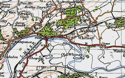 Old map of Whitney-on-Wye in 1947