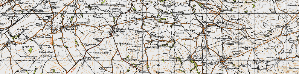 Old map of Whitrigg in 1947