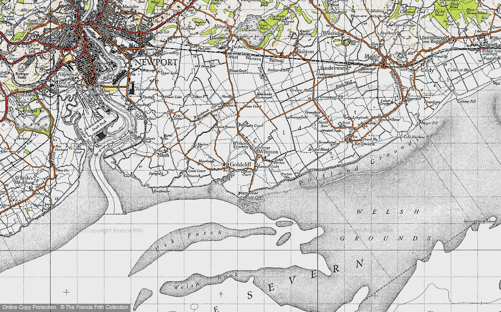 Old Map of Historic Map covering Bowleaze Common in 1946