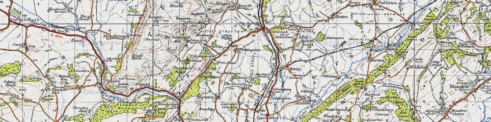 Old map of Whittingslow in 1947