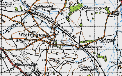 Old map of Whittington in 1946
