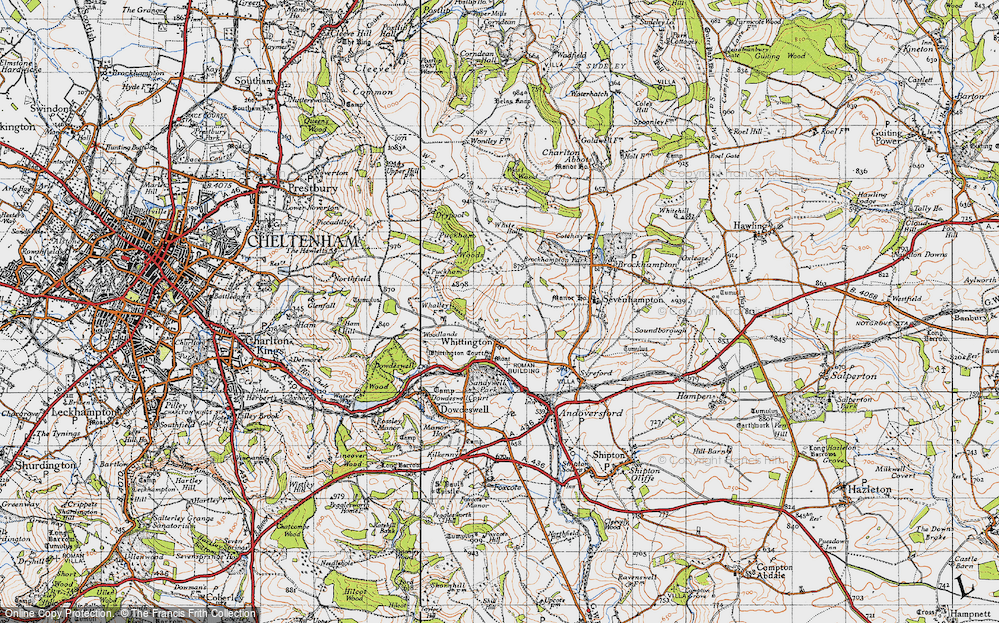 Old Map of Whittington, 1946 in 1946