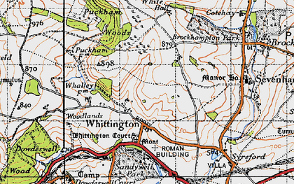 Old map of Whittington Court in 1946