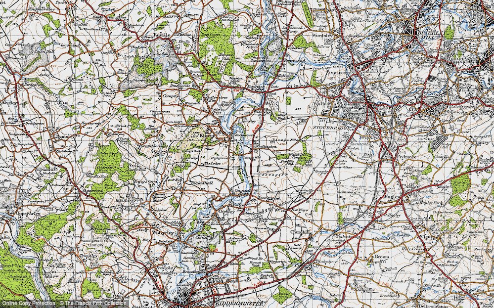 Old Map of Whittington, 1947 in 1947