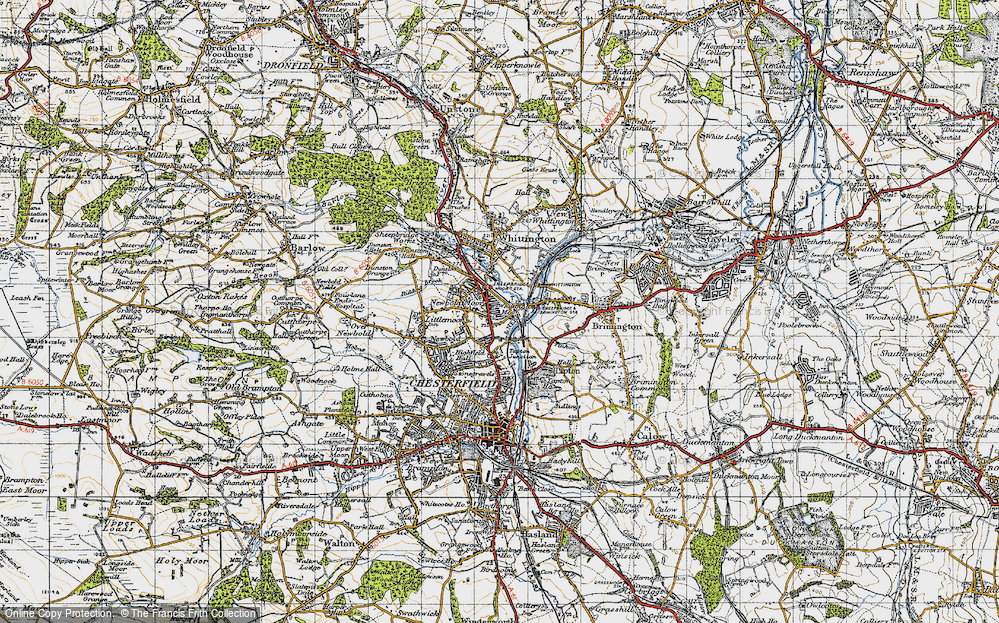 Old Map of Whittington Moor, 1947 in 1947