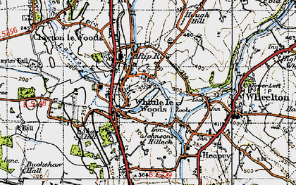 Old map of Whittle-le-Woods in 1947