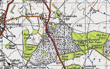 Old map of Whittlebury in 1946