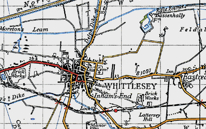 Old map of Whittlesea Station in 1946