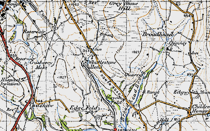 Old map of Whittlestone Head in 1947
