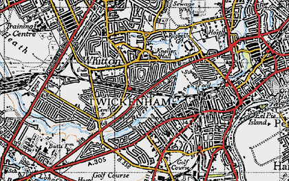 Old map of Whitton in 1945