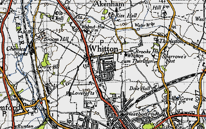 Old map of Whitton in 1946