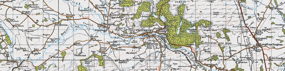 Old map of Whittondean in 1947