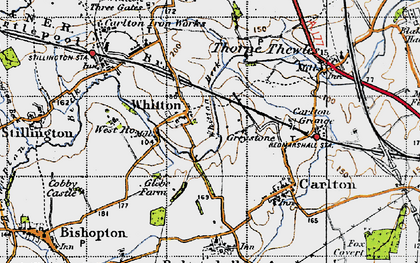 Old map of Whitton Beck in 1947