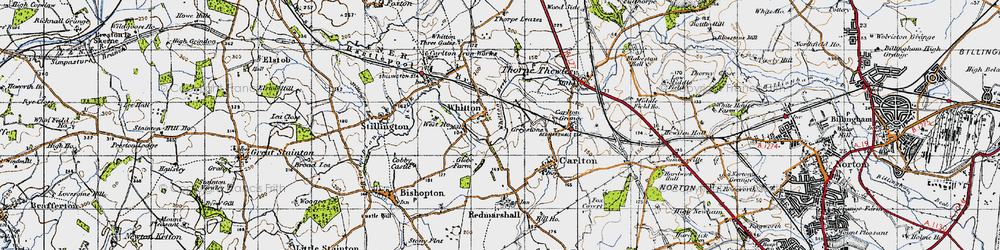 Old map of Whitton Beck in 1947