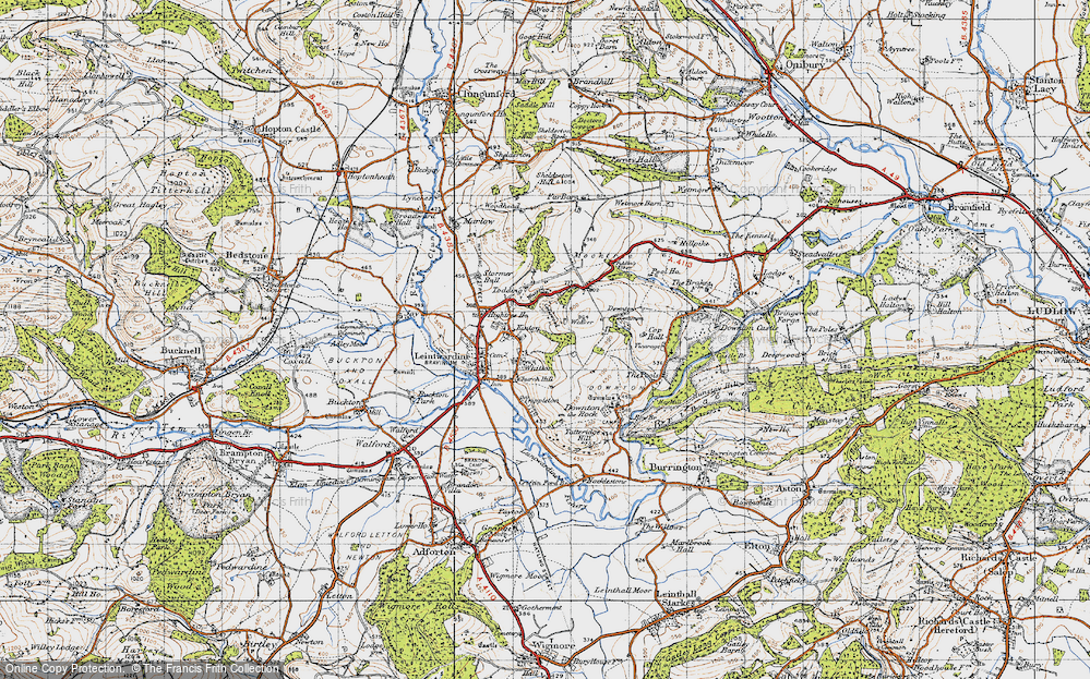 Old Map of Historic Map covering Cophall Fm in 1947