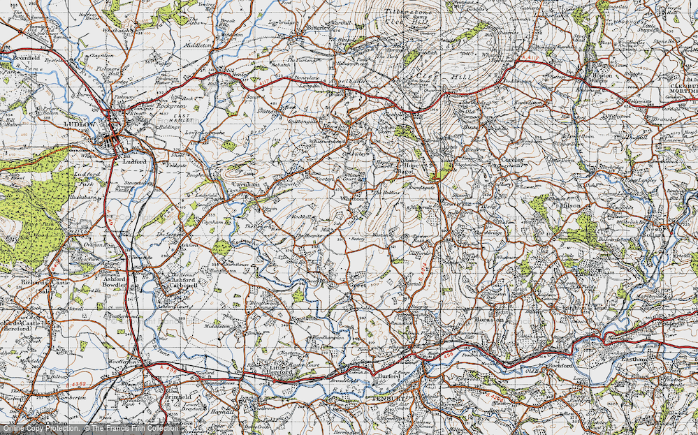 Old Map of Historic Map covering Whitton Chase in 1947