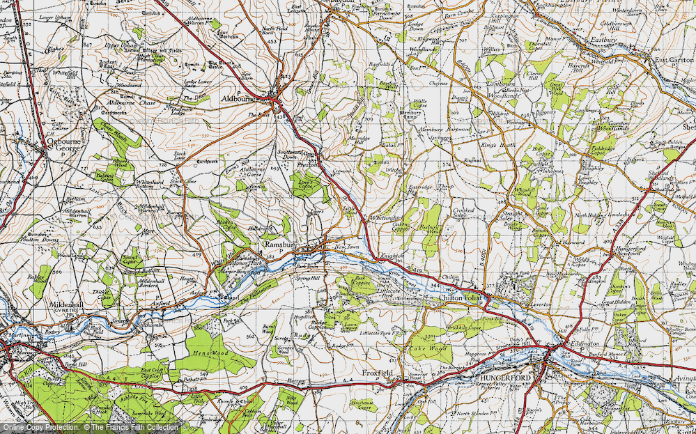 Old Map of Whittonditch, 1940 in 1940