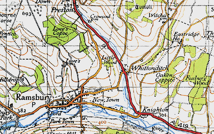 Old map of Whittonditch in 1940
