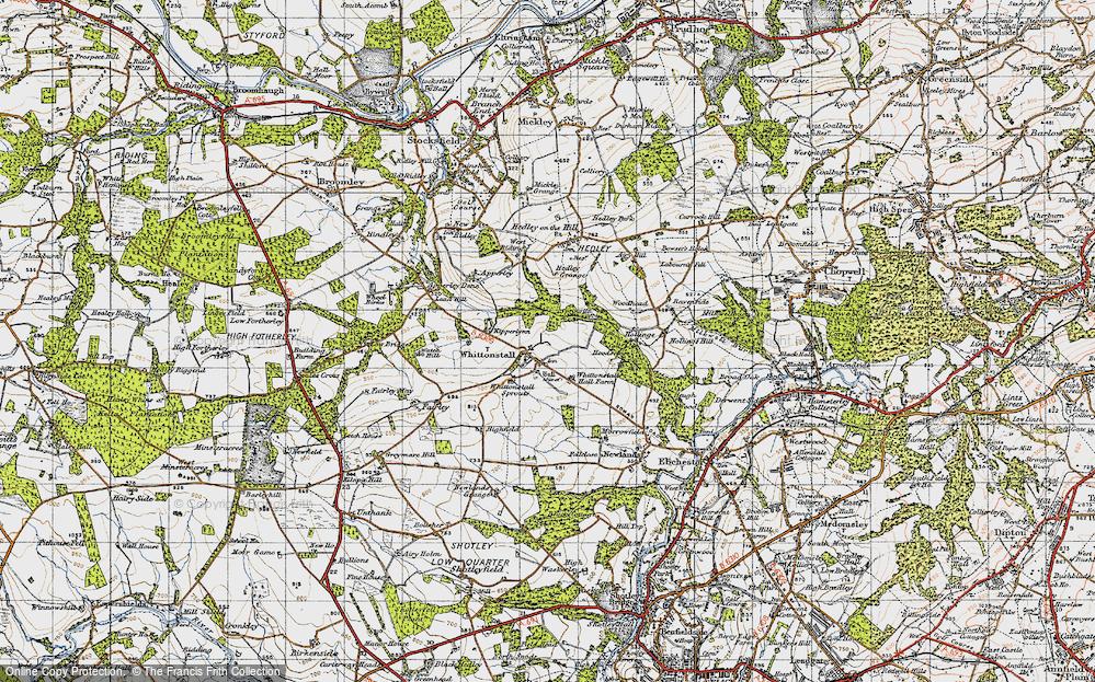 Old Map of Whittonstall, 1947 in 1947