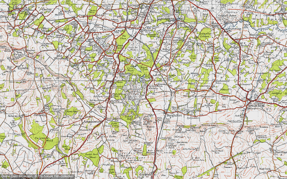 Old Map of Whitway, 1945 in 1945
