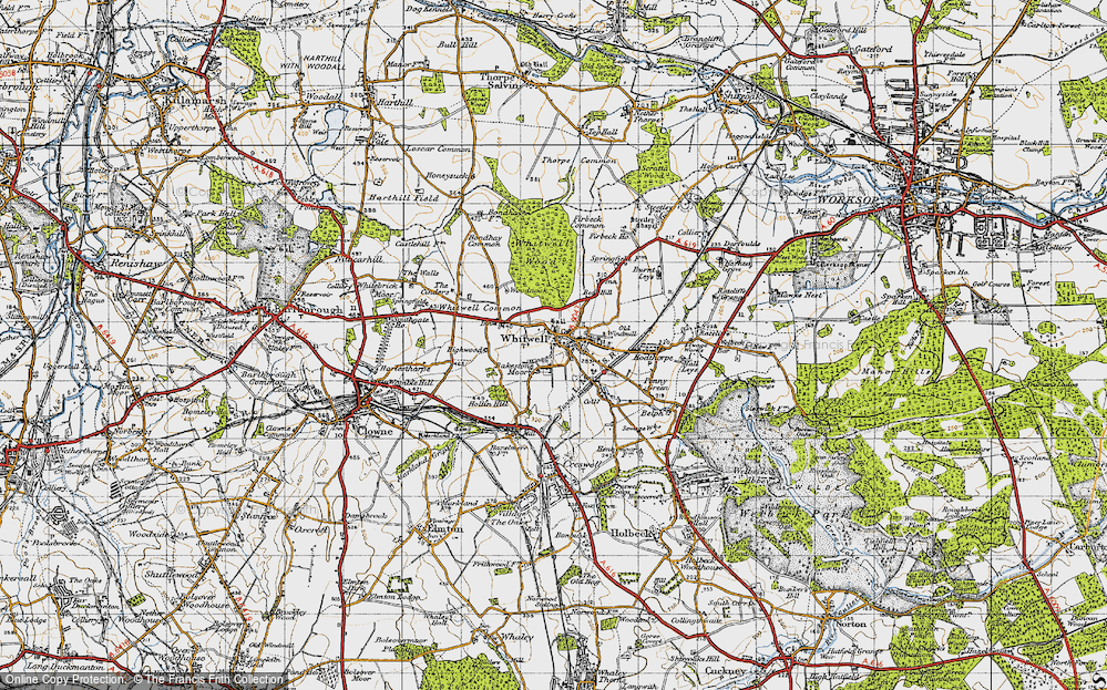 Old Map of Whitwell, 1947 in 1947