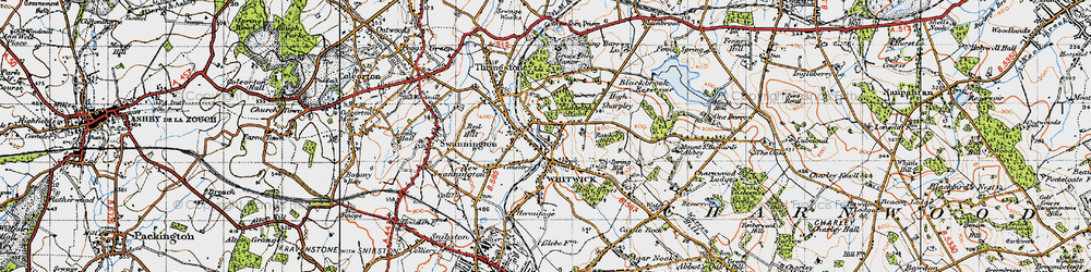 Old map of Whitwick in 1946