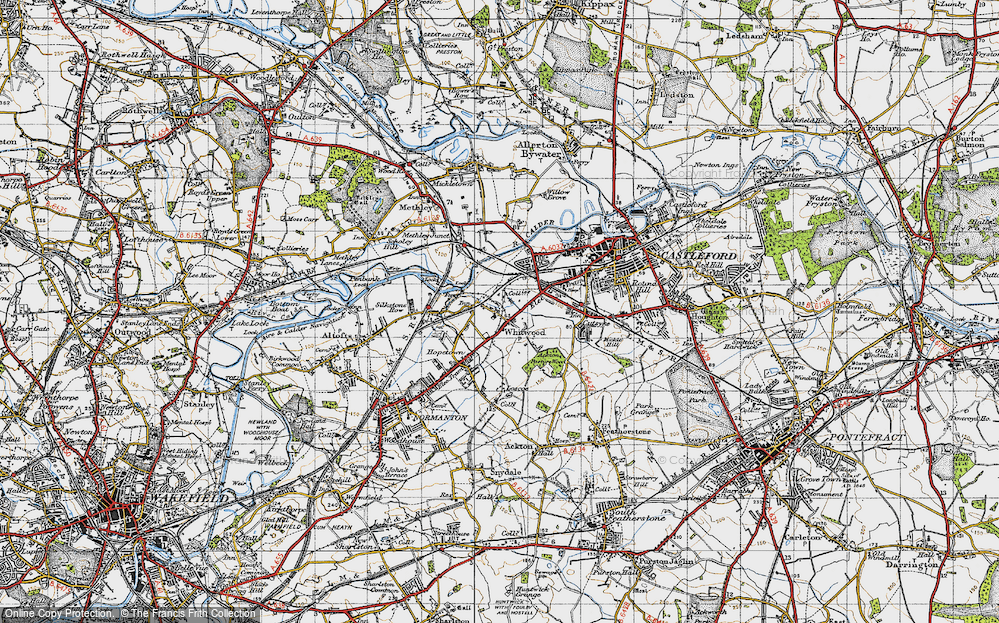 Old Map of Whitwood, 1947 in 1947