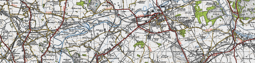 Old map of Whitwood in 1947