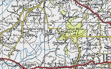 Old map of Whydown in 1940