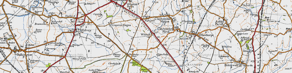 Old map of Wibtoft in 1946
