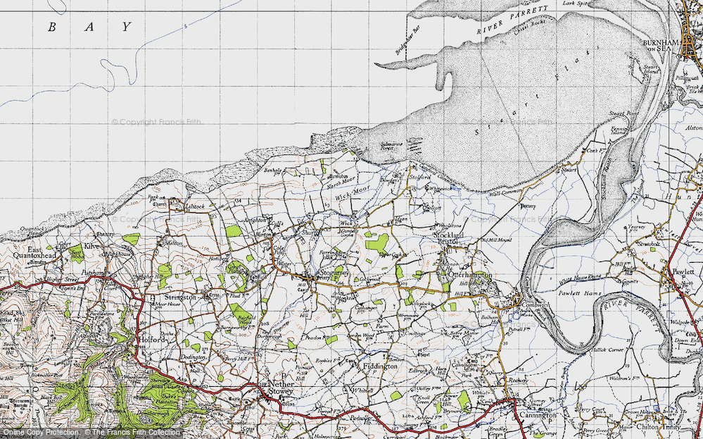 Old Map of Historic Map covering Hinkley Point Power Stations in 1946
