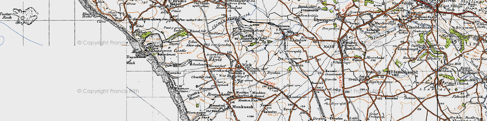 Old map of Clemenstone in 1947