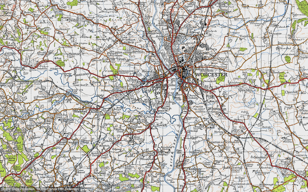 Old Map of Wick Episcopi, 1947 in 1947