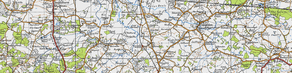 Old map of Ayleswade in 1940