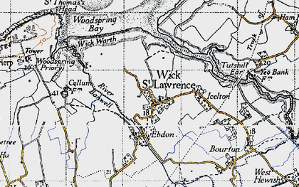 Old map of Wick St Lawrence in 1946