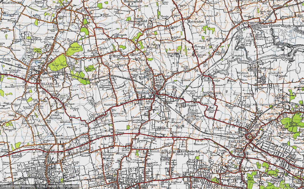 Old Map of Wickford, 1945 in 1945