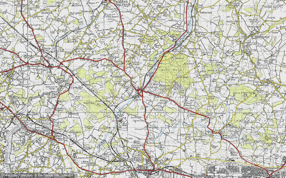 Old Map of Wickham, 1945 in 1945